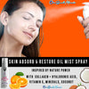 Skin Absorb & Restore Spray oil Mist. Inspired by Nature Power with Collagen + Hyaluronic acid, Vitamin C, Minerals for Restore moisture, add shine, softness, Rejuvenates, Revives dehydrated skin.